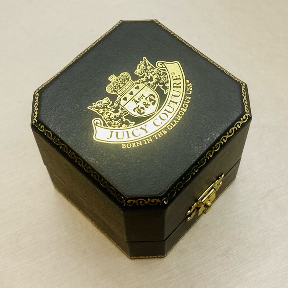 NWT Vintage Juicy Couture Pink Enamel & Pink Pavé Heart Peace Sign Charm - Picture 10 of 13